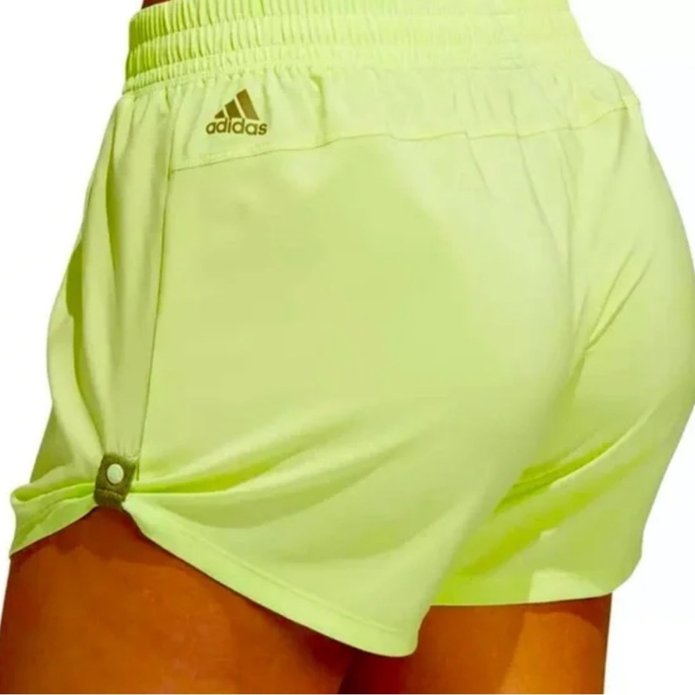 Adidas Pulse Lime Green Pacer Snap Woven Training Active Shorts